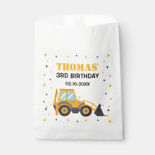 Construction birthday excavator truck Favor Bag