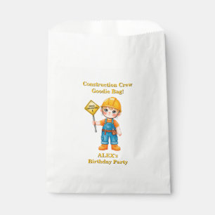 Construction Birthday Favor Bag Editable