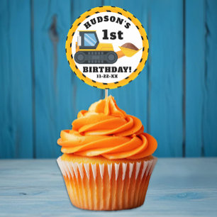 Construction Birthday Favor Sticker – Yellow Dump 