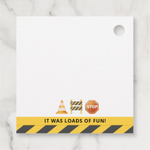 Construction Birthday Favor Tags