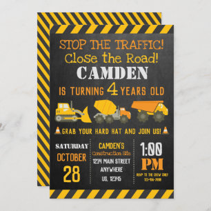 Construction Birthday Invitation