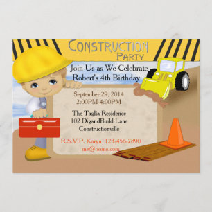 Construction Birthday Invitation