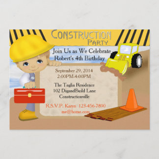 Construction Birthday Invitation