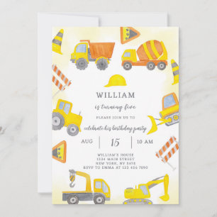 Construction Birthday Invitation