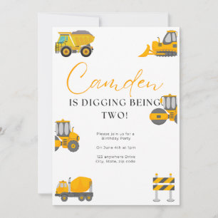 Construction Birthday Invitation