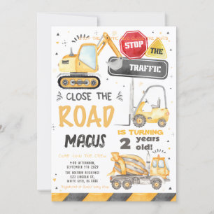 Construction Birthday Invitation