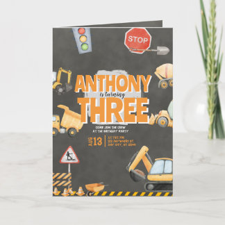 Construction Birthday Invitation