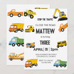 Construction Birthday Invitation