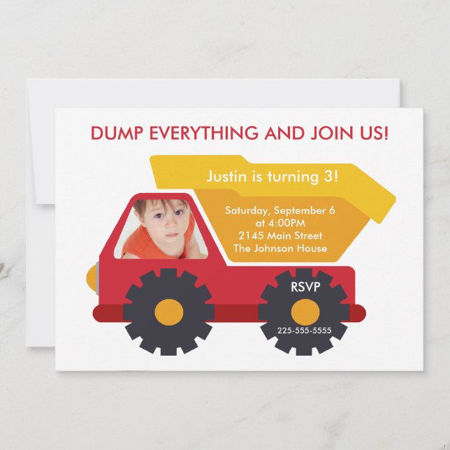 Construction Birthday Invitation (Front)