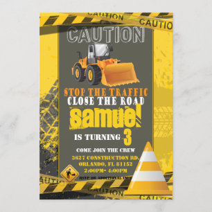 Construction Birthday Invitation
