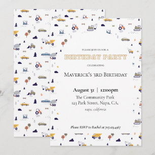 Construction Birthday Invitation