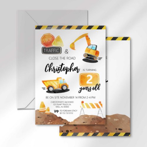 Construction Birthday Invitation Any Age