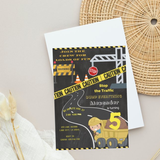 Construction Birthday Invitation Card  (Creator Uploaded)