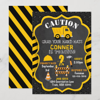 Construction Birthday Invitation | Dump Truck |