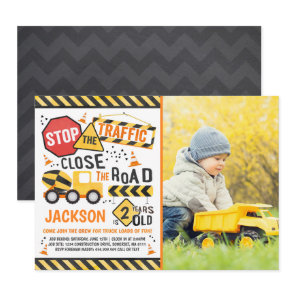 Construction Birthday Invitation Dump Truck Party