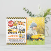 Construction Birthday Invitation Dump Truck Party (Standing Front)