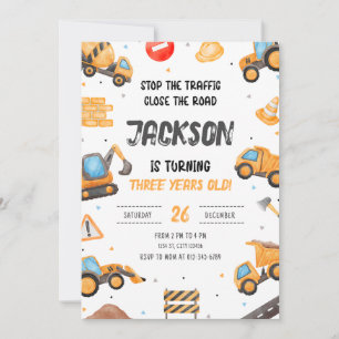 Construction Birthday Invitation Dump Truck Party