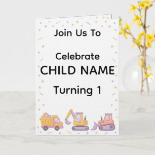 Construction Birthday Invitation   Editable Truck 