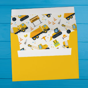 Construction Birthday Invitation Envelope – Yellow