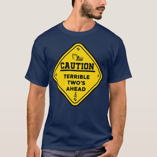 Construction Birthday kids Caution Terrible Twos T_Shirt