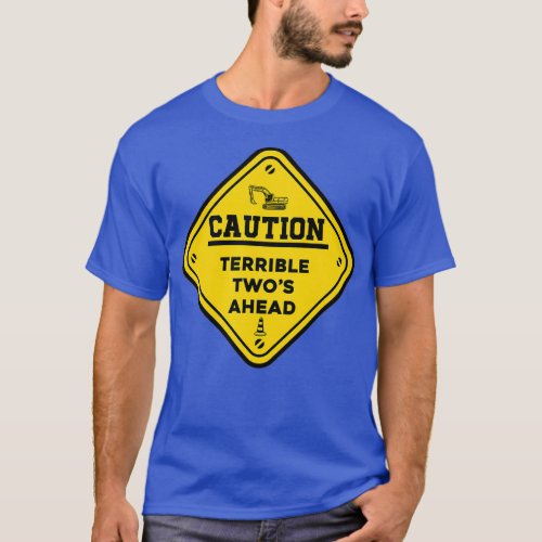 Construction Birthday kids Caution Terrible Twos T_Shirt