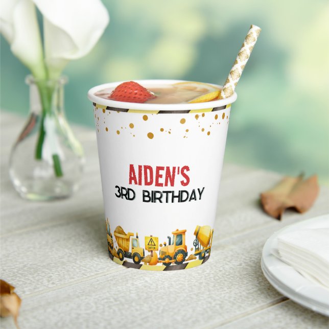 Construction Birthday Paper Cups (Insitu)