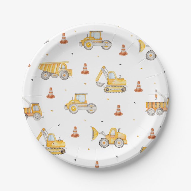 Construction Birthday Paper Plates (Front)
