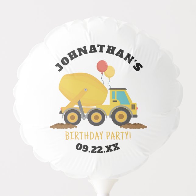 Construction Birthday Party Balloon (Front)