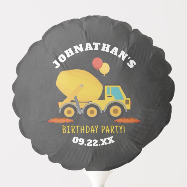 Construction Birthday Party Balloon (Front)