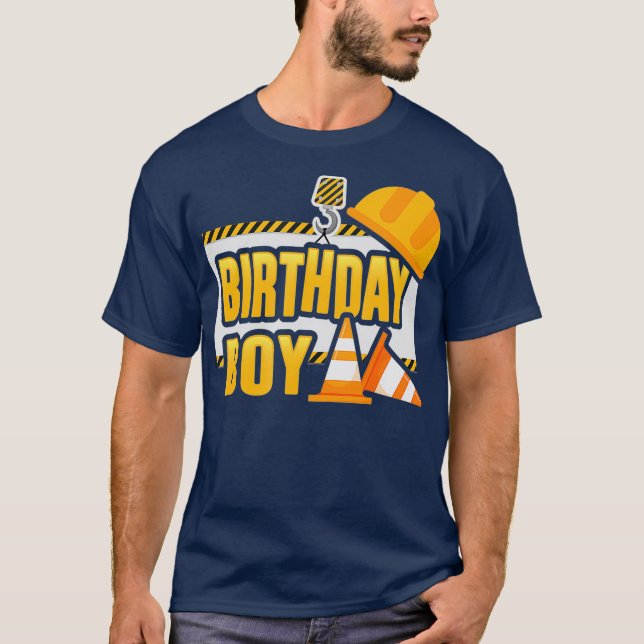 Construction Birthday Party Boys Kid Squad T-Shirt (Front)