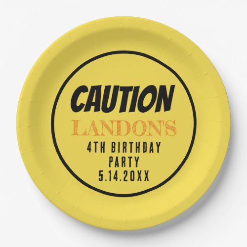 Construction Birthday Party CAUTION  Paper Plates