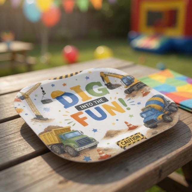 Construction Birthday Party | Dig Into The Fun Paper Plates (Creator Uploaded)