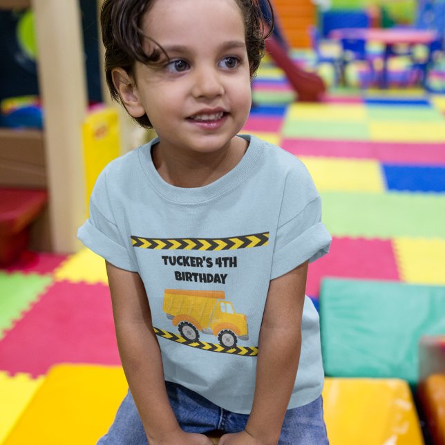 Construction Birthday Party Dump Truck Blue Toddler T-shirt (Creator Uploaded)