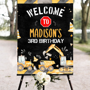 Construction Birthday Party Dump Truck Welcome Foam Board