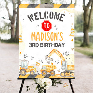 Construction Birthday Party Dump Truck Welcome Foam Board