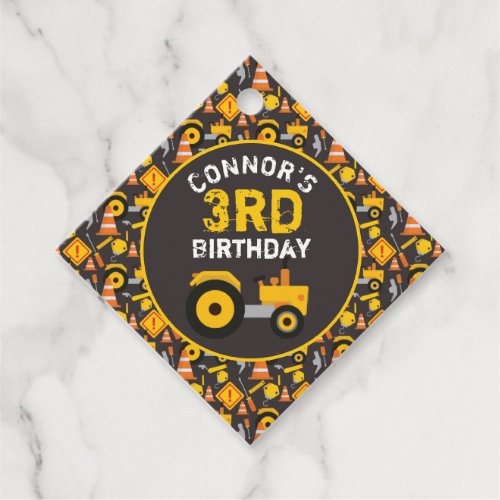 Construction Birthday Party Favor Tags