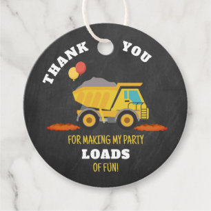 Construction Birthday Party Favor Tags