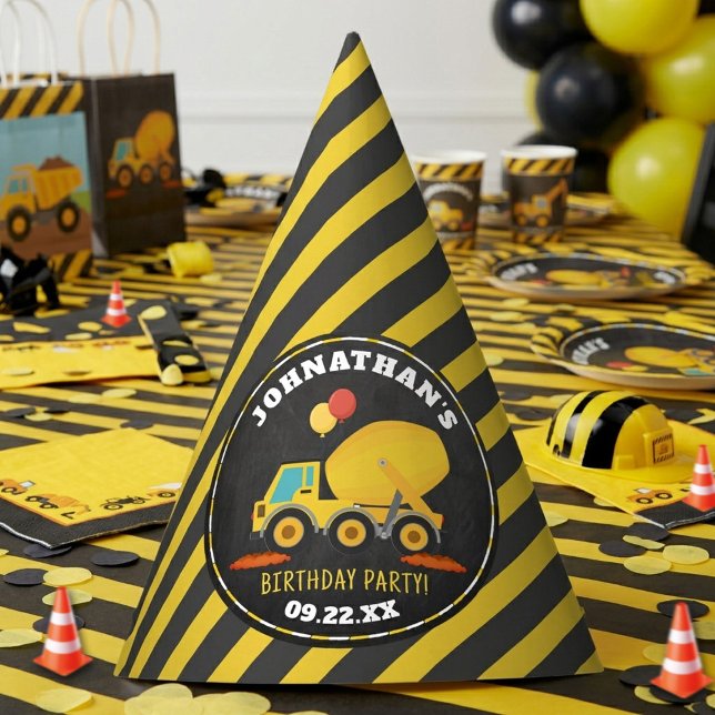 Construction Birthday Party Hat (Creator Uploaded)