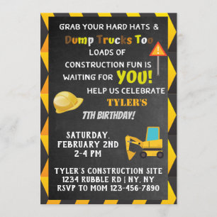 Construction Birthday Party Invitation