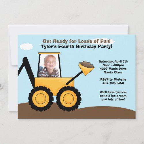Construction Birthday Party Invitation