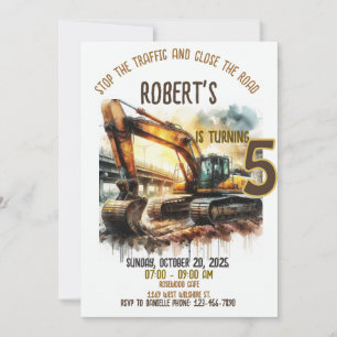 Construction Birthday Party Invitation