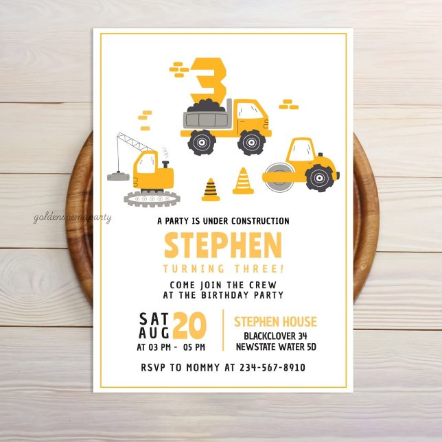 Construction Birthday Party Invitation (Construction Birthday Party Invitation
)