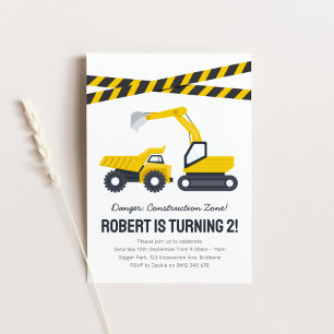 Construction Birthday Party Invitation