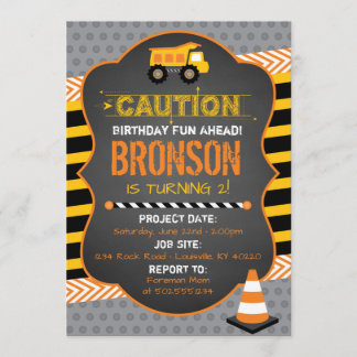Construction Birthday Party Invitation
