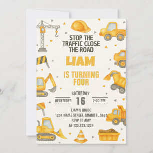 Construction Birthday Party Invitation