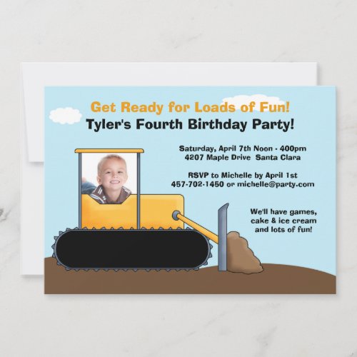 Construction Birthday Party Invitation