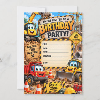 Construction Birthday Party Invitation | Any Age