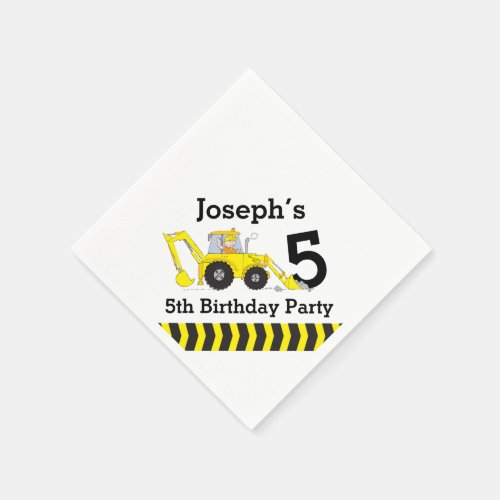 Construction birthday party kids paper napkins