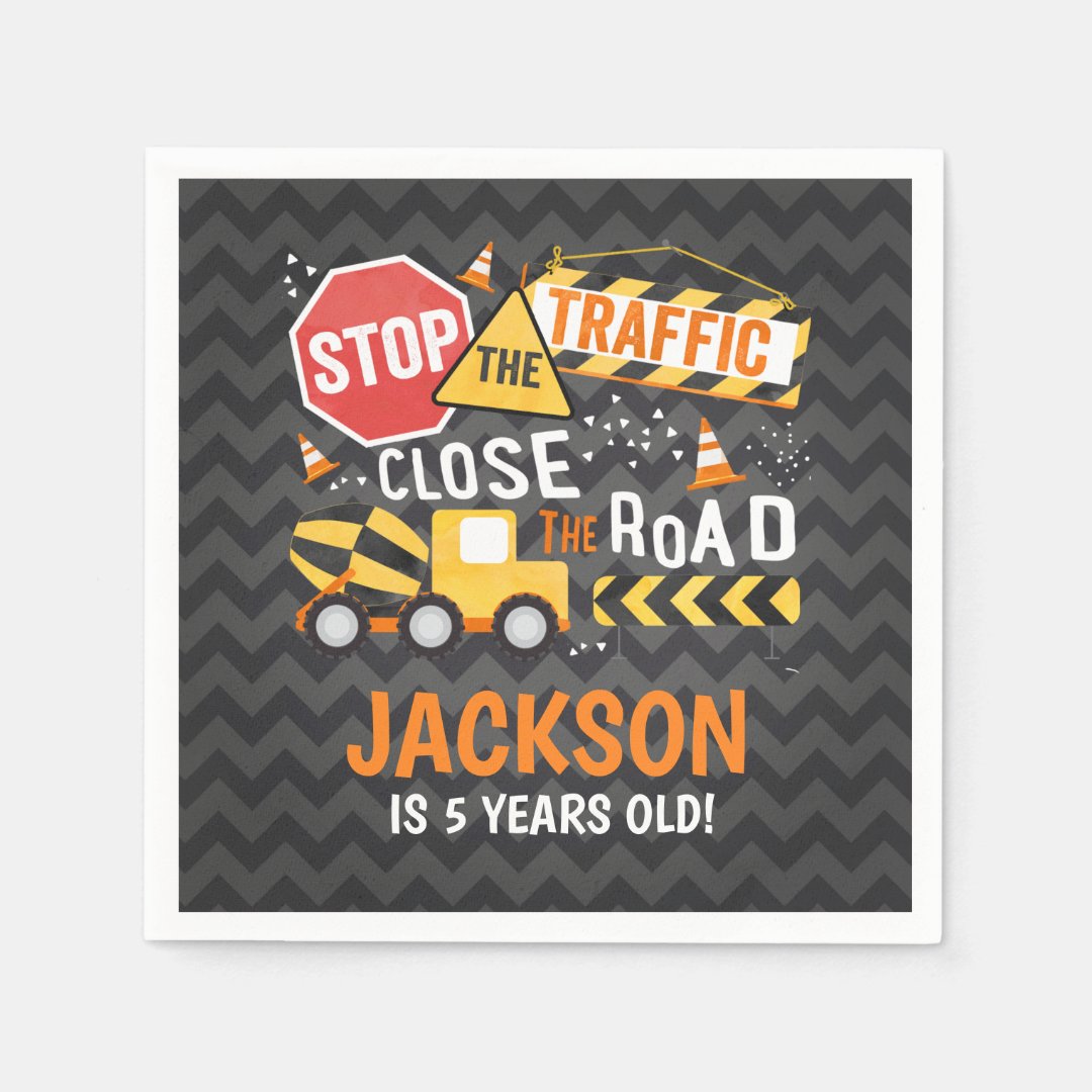 Construction Birthday Party Napkin Dump Truck Zazzle