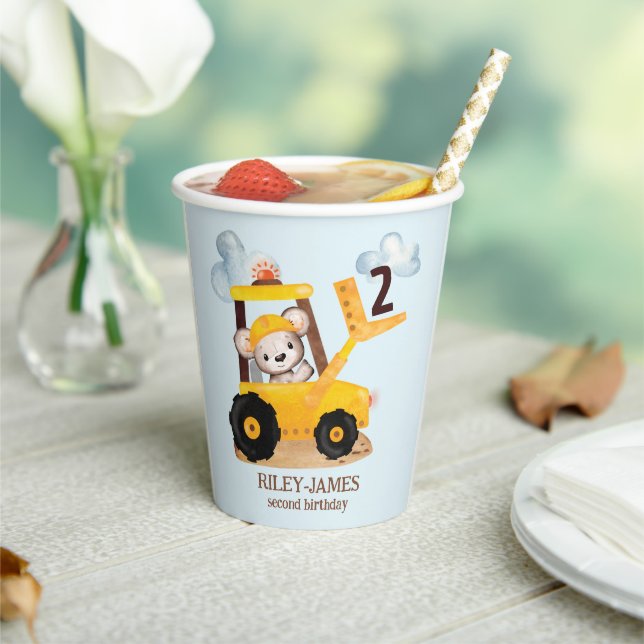 Construction Birthday Party Paper Cups (Insitu)